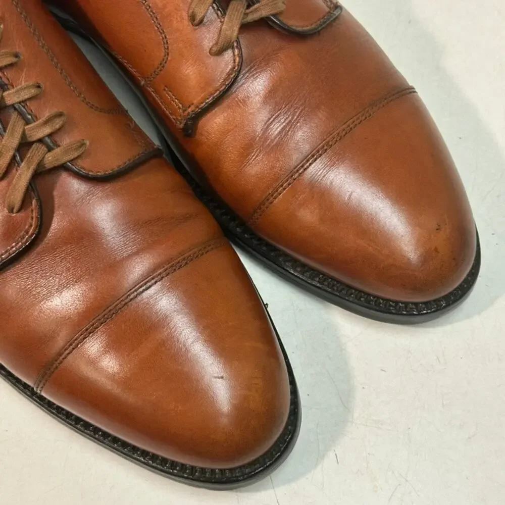NEW HEELS Alden x Brooks Brothers 972 Straight Tip Blucher Brown Calf USA 8.5 D